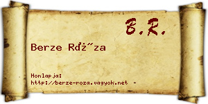 Berze Róza névjegykártya